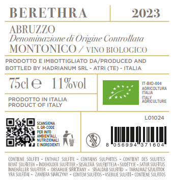 Berethra Montonico d' Abruzzo DOC