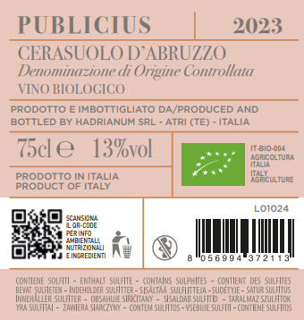 Publicius Cerasuolo D’ Abruzzo DOC
